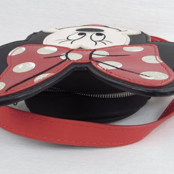 Minnie Mouse Child Purse With Adjustable Strap Minnie Face Zipper Closure - Picture 14 of 16